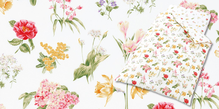 羽毛ふとんの丸八真綿 フラワーガーデン羽毛掛けふとんの画像