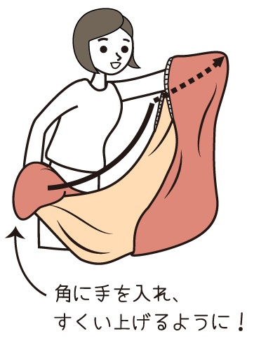 羽毛ふとんの丸八真綿 ボックスシーツのたたみ方の画像03