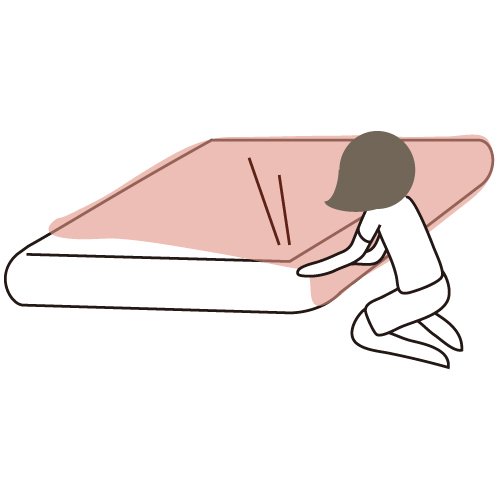 羽毛ふとんの丸八真綿 ボックスシーツの綺麗な掛け方のイメージ02