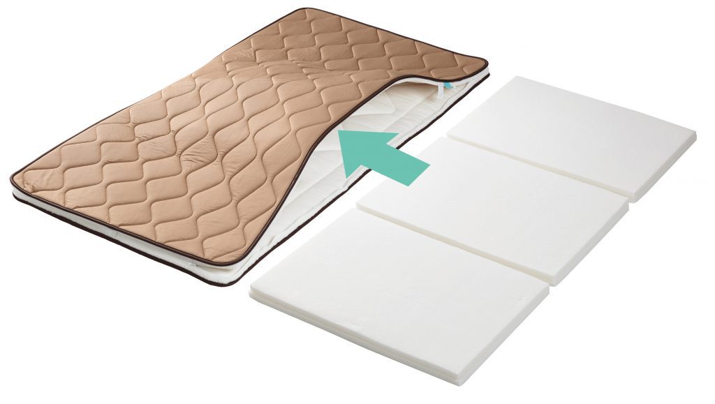 羽毛ふとんの丸八真綿 山田朱織枕研究所とのコラボアイテム 整形外科敷きふとん茶色面の画像